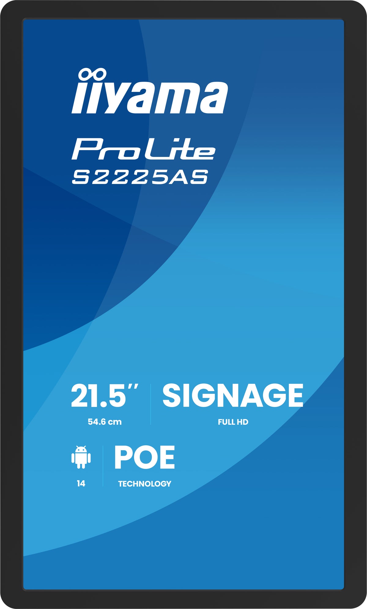 iiyama ProLite S2225AS-B1P Digital signage flat panel 54.6 cm (21.5") LCD Wi-Fi 500 cd/m² Full HD Black Built-in processor Android 24/7