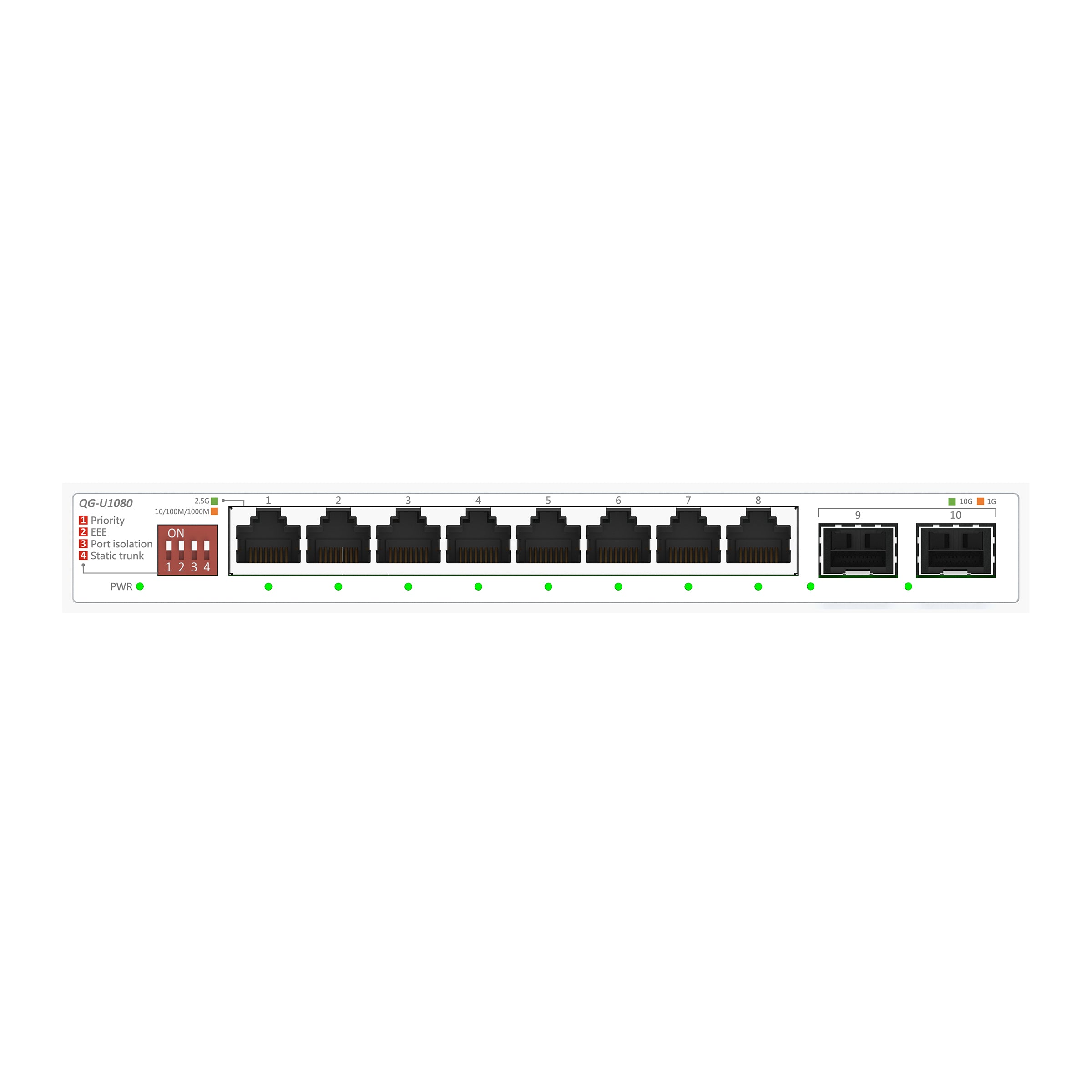 ASUS QG-U1080 Unmanaged 2.5G Ethernet (100/1000/2500) White (90IG0A00-MO3B00)