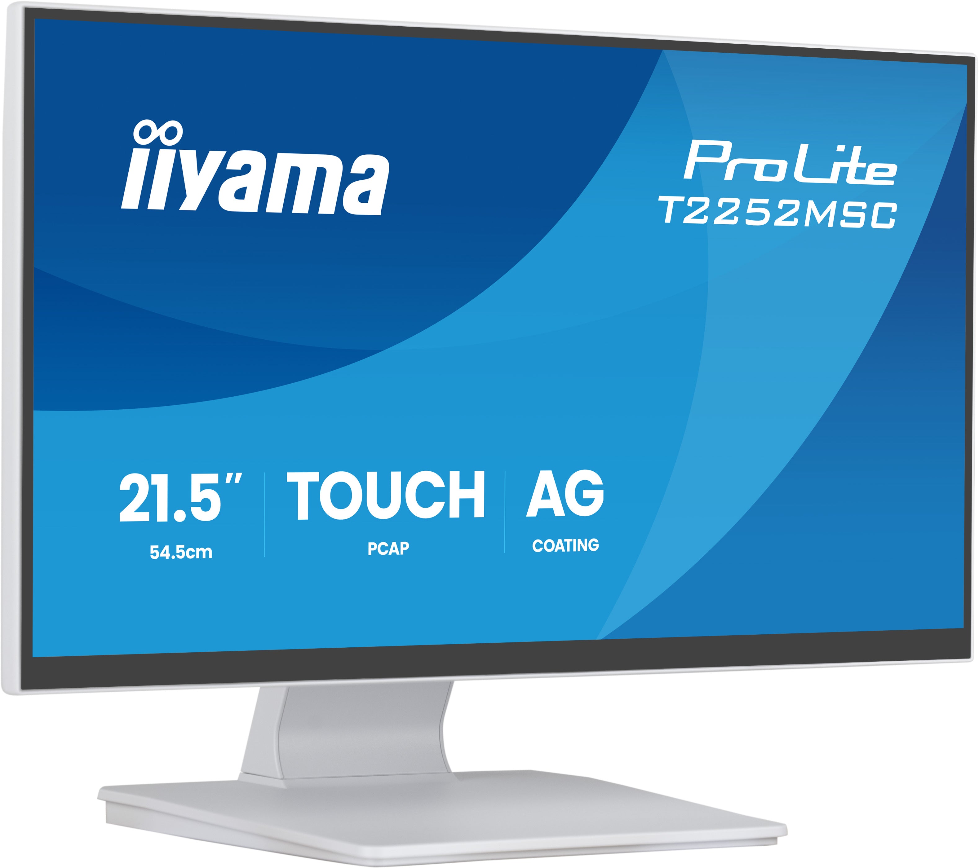 iiyama ProLite T2252MSC-W2AG computer monitor 54.6 cm (21.5") 1920 x 1080 pixels Full HD LCD Touchscreen White