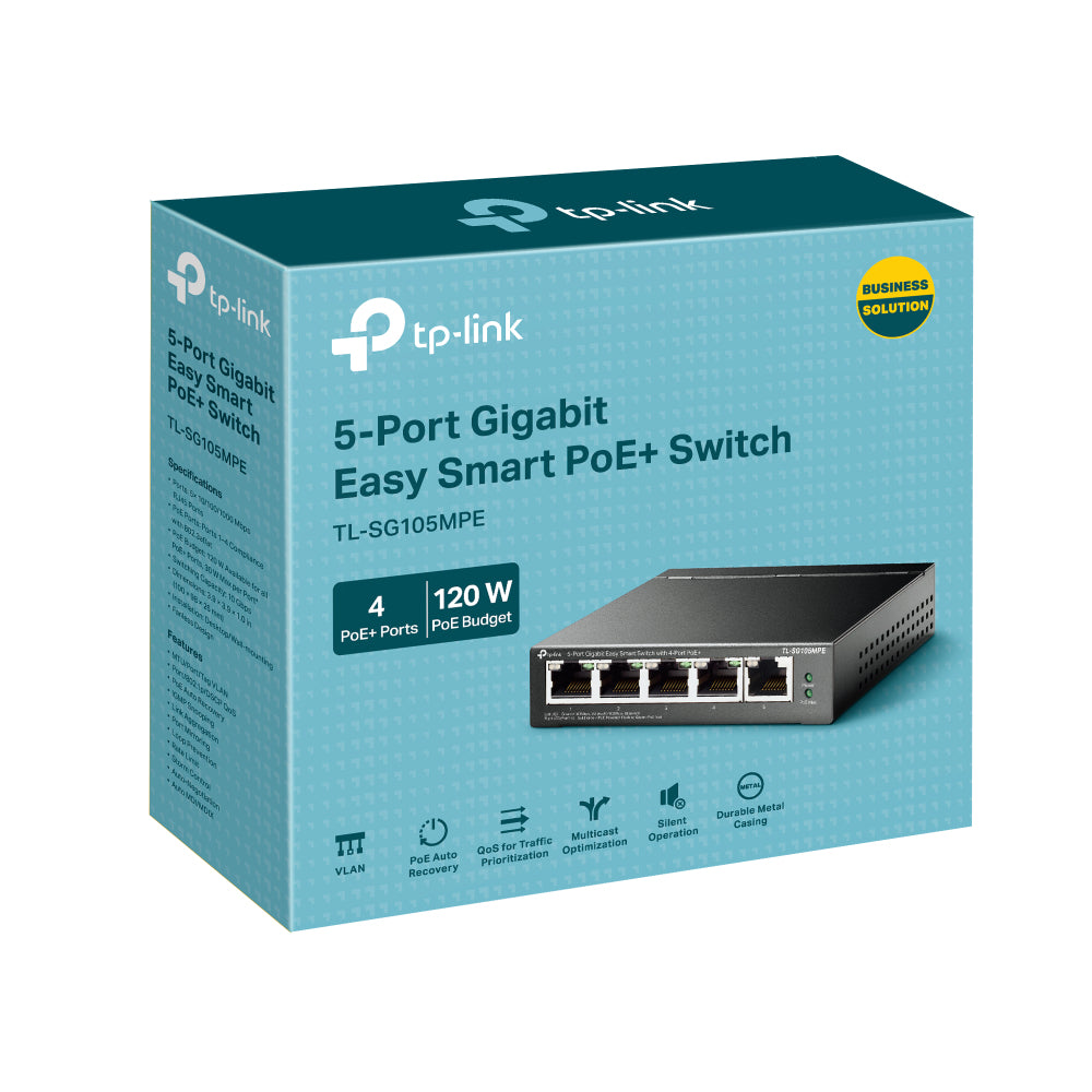TP-Link 5-Port Gigabit Easy Smart Switch with 4-Port PoE+ (TL-SG105MPE)