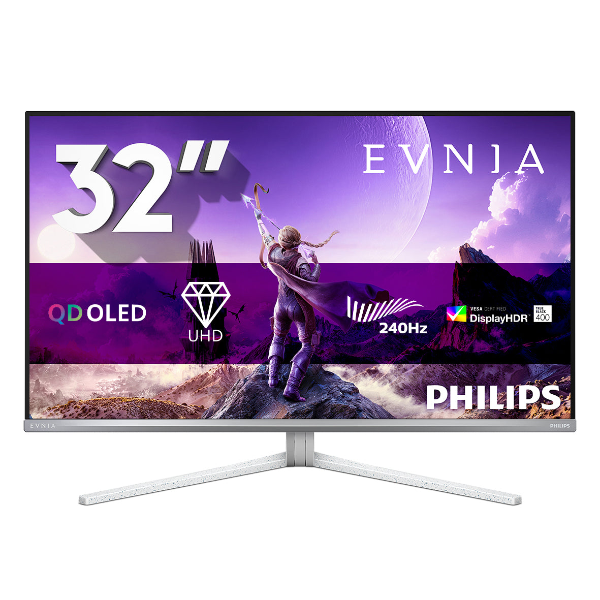 Philips Evnia 8000 32M2N8900/00 computer monitor 80 cm (31.5") 3840 x 2160 pixels 4K Ultra HD QD-OLED White