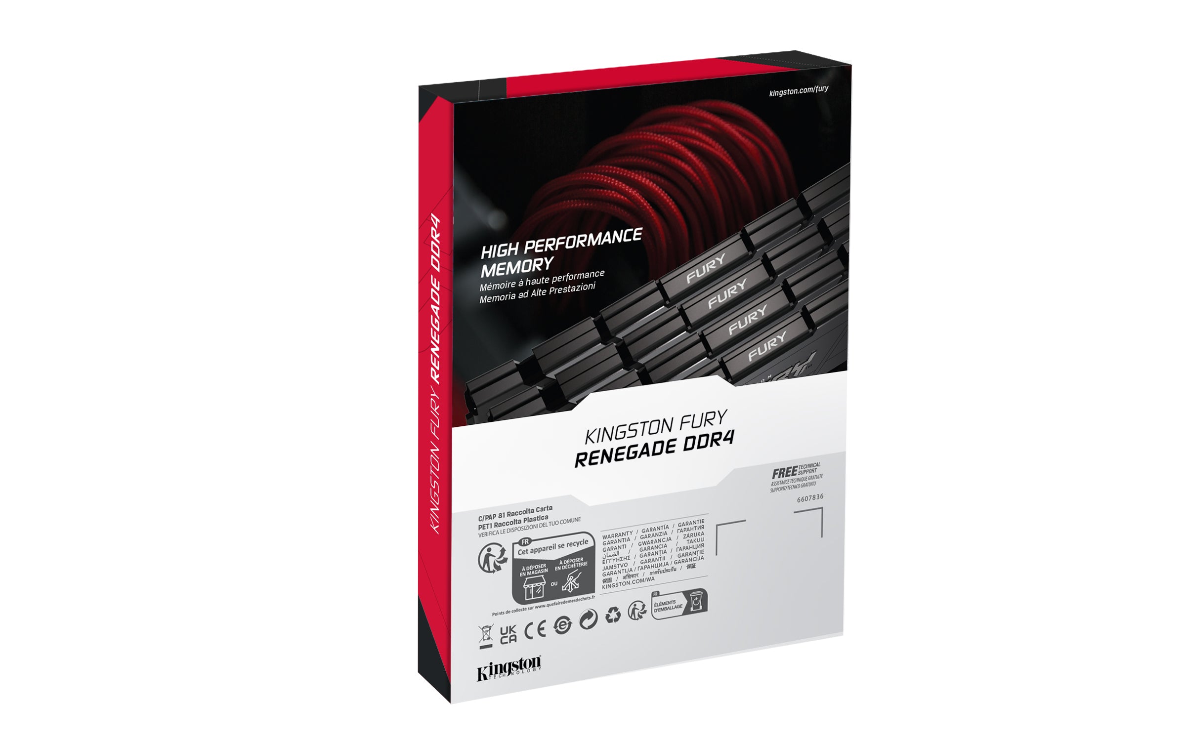 Kingston Technology FURY 32GB 3600MT/s DDR4 CL16 DIMM (Kit of 2) 2RX8 Renegade Black (KF436C16RB12K2/32)