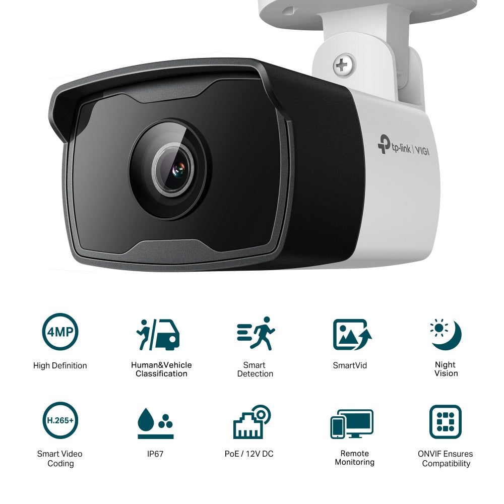 TP-Link VIGI C340I 4MM security camera Bullet IP security camera Outdoor 2560 x 1440 pixels Ceiling/Wall/Pole