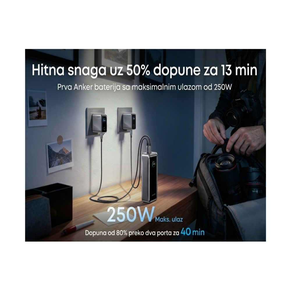 ANKER Prime 26250mAh, 300W, Power Bank crni