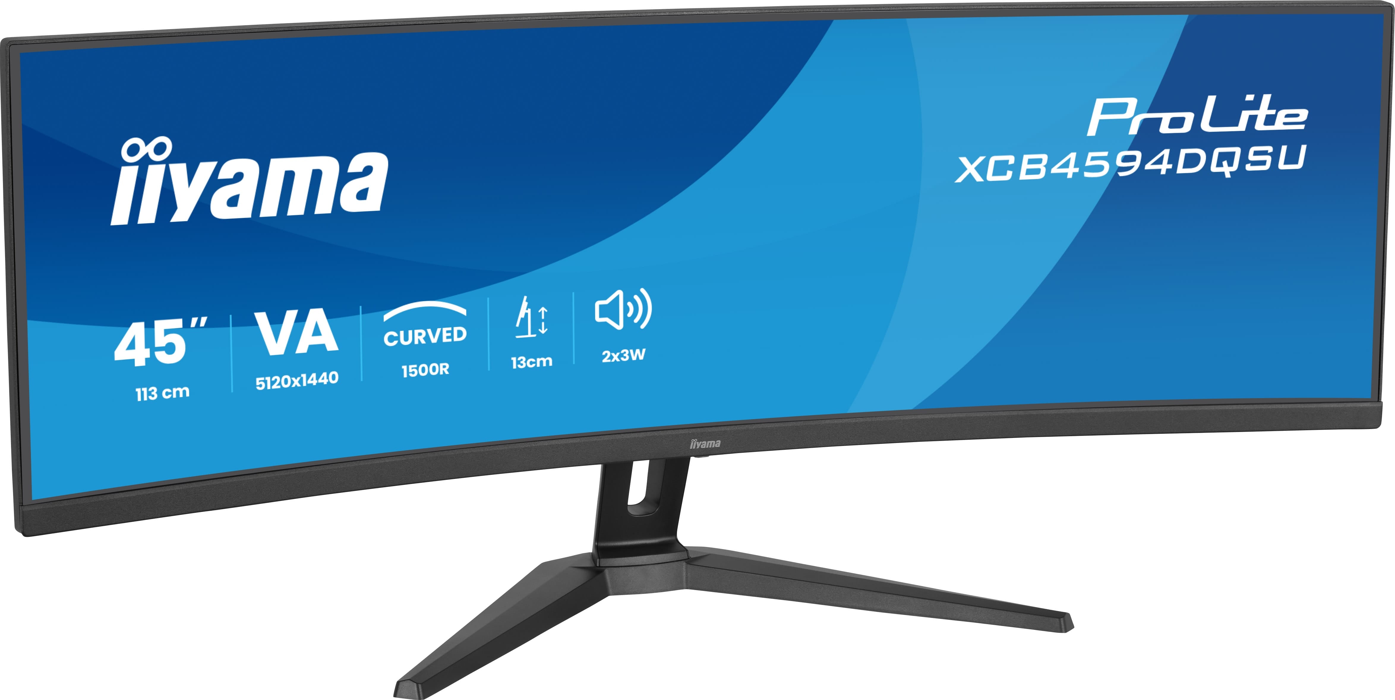 iiyama ProLite XCB4594DQSU-B1 computer monitor 113 cm (44.5") 5120 x 1440 pixels Dual QHD LED Black