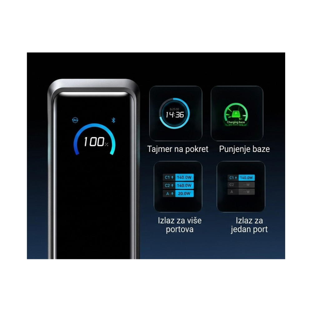 ANKER Prime 26250mAh, 300W, Power Bank crni