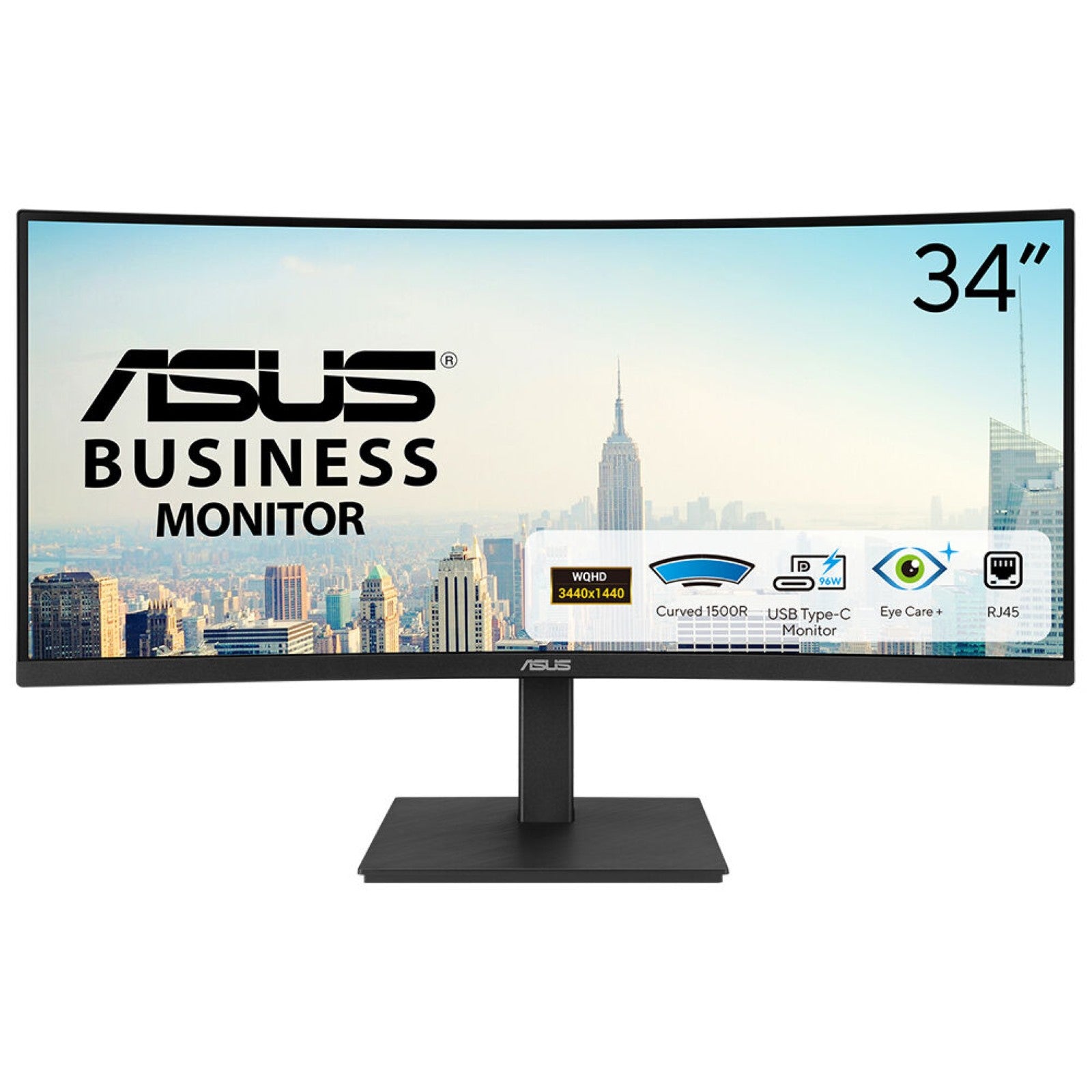 ASUS VA34VCPSR computer monitor 86.4 cm (34") 3440 x 1440 pixels Wide Quad HD LCD Black (90LM08JJ-B02170)