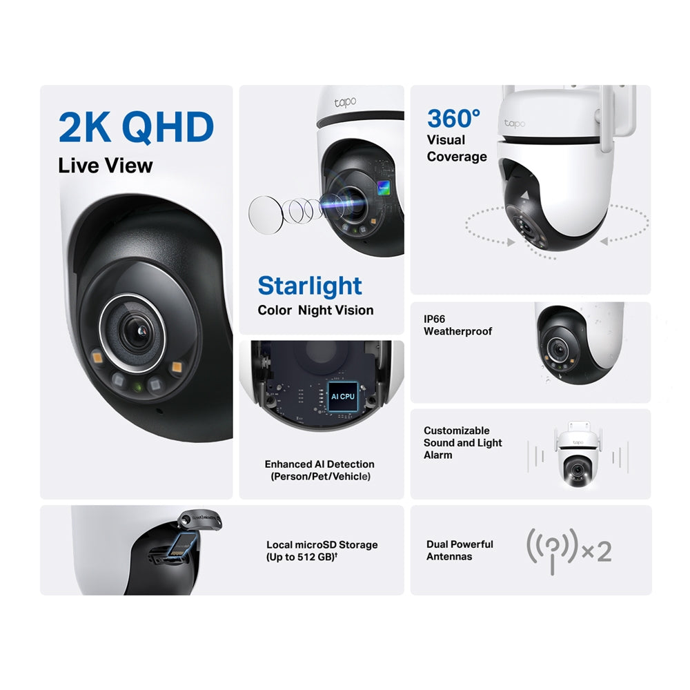 TP-Link Tapo Outdoor Pan/Tilt Security Wi-Fi Camera (TAPO C520WS)