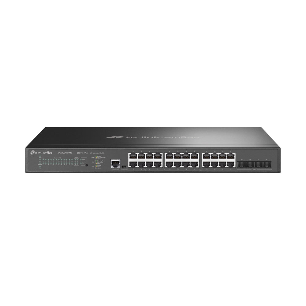 TP-Link Omada 24-Port 2.5GBASE-T and 4-Port 10GE SFP+ L2+ Managed Switch with 16-Port PoE+ & 8-Port PoE++ (TL-SG3428XPP-M2)