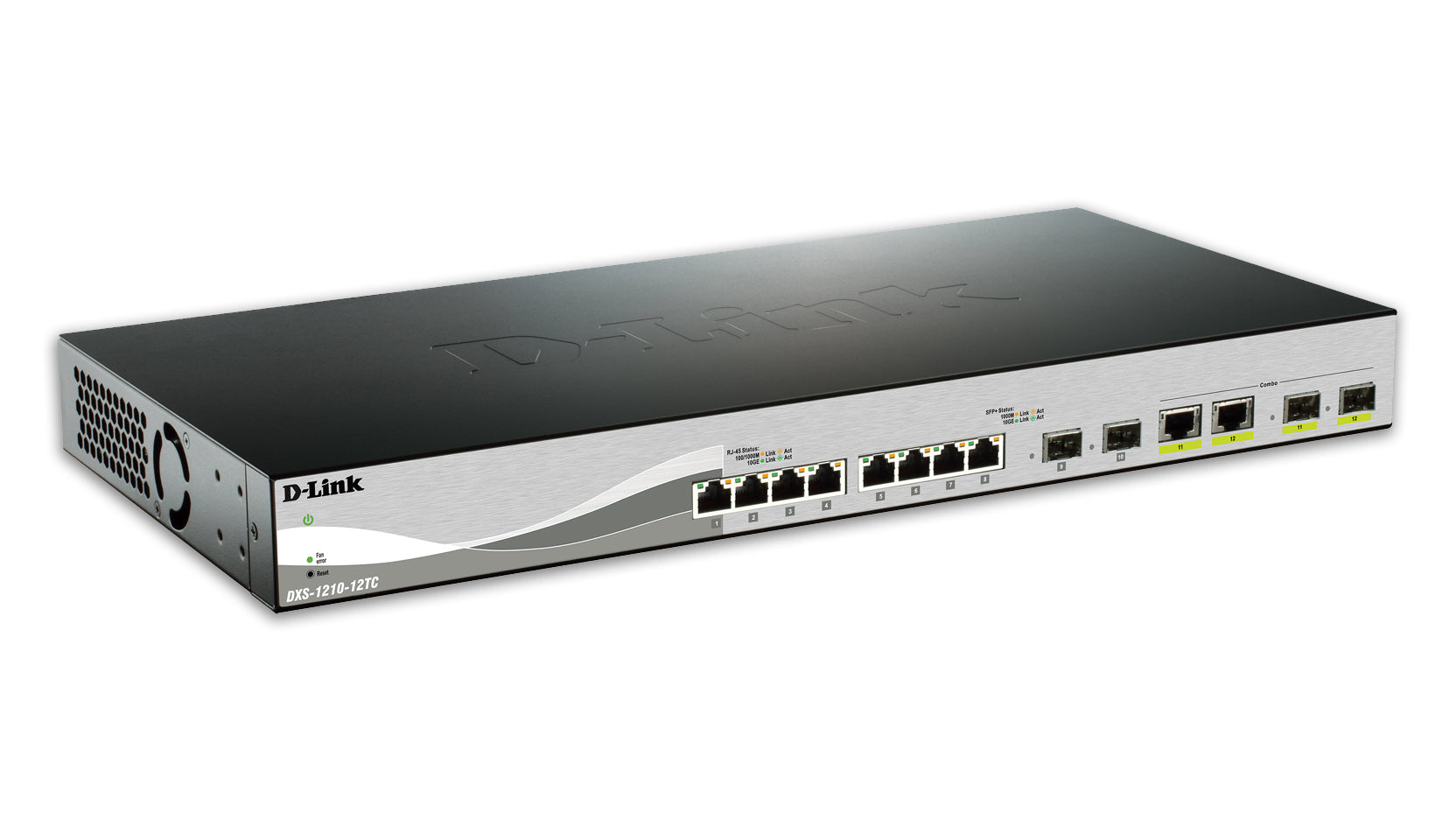 D-Link DXS-1210-12TC/E network switch Managed L2 10G Ethernet (100/1000/10000) 1U Black, Silver