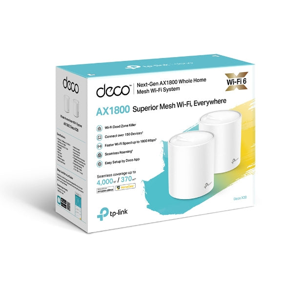 TP-Link AX1800 Whole Home Mesh Wi-Fi 6 System, 2-Pack (DECO X20(2-PACK))