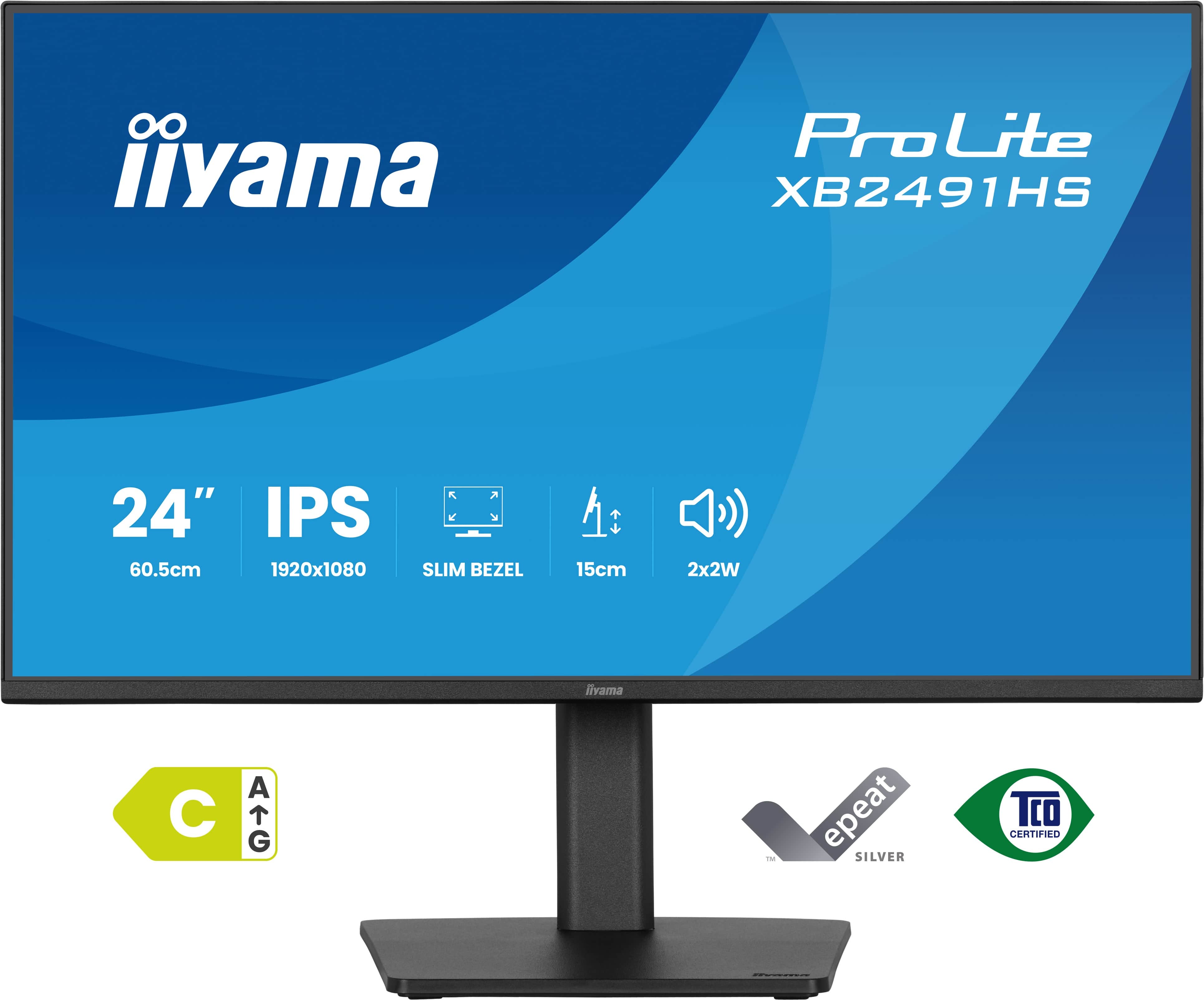 iiyama ProLite XB2491HS-B1 computer monitor 60.5 cm (23.8") 1920 x 1080 pixels Full HD LCD Black