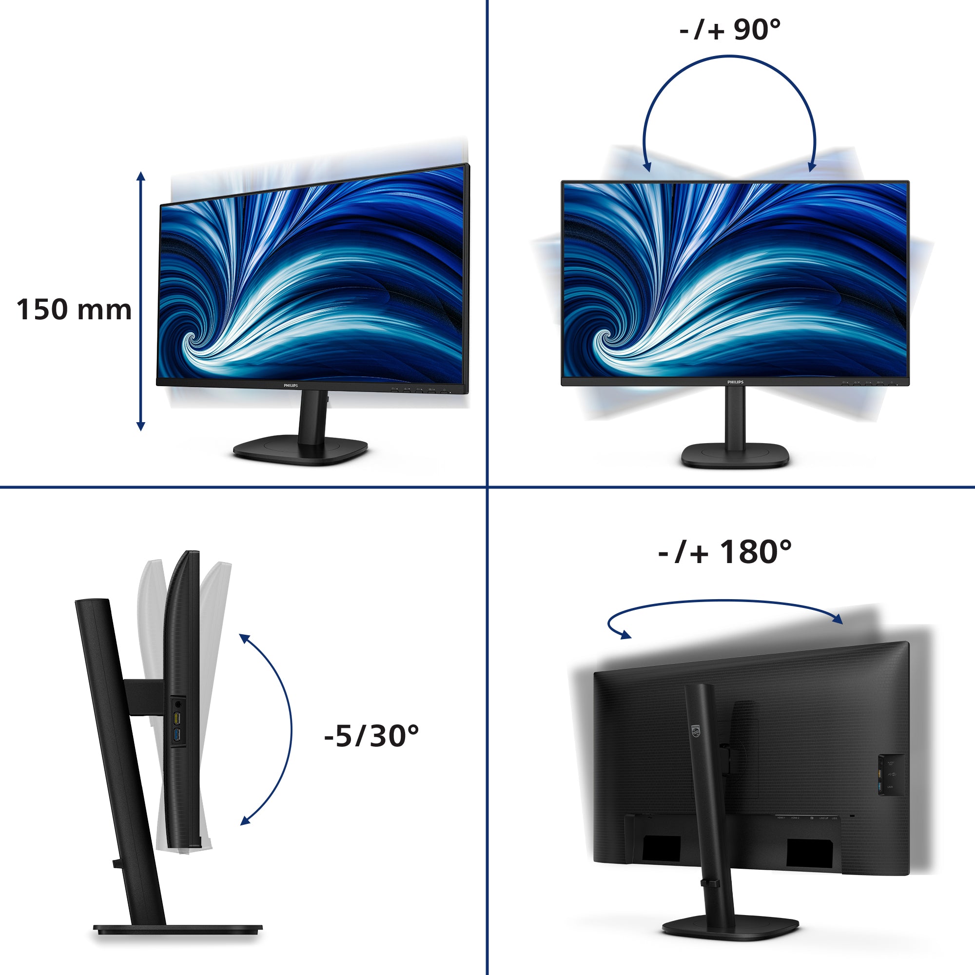 Philips 27B2N3500J/00 computer monitor 68.6 cm (27") 2560 x 1440 pixels 2K LCD Black
