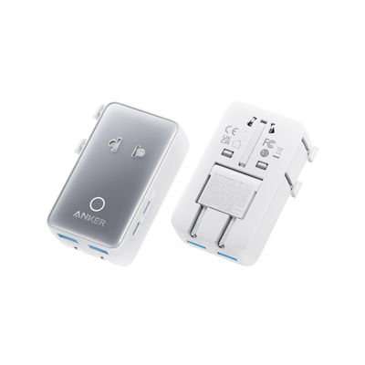 ANKER Nano 20W putni zidni punjač 5-portova (2x USB-A, 2x USB-C, utičnica EU na US, UK, AU i EU), beli