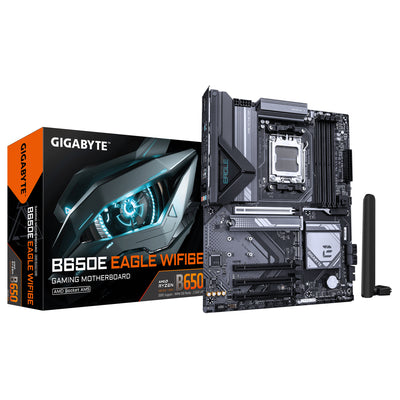 GIGABYTE B650E EAGLE WIFI6E Motherboard - AMD Ryzen 9000 Series CPUs, 8+2+2 Phases VRM, up to 8200MHz DDR5 (OC), 1xPCIe 5.0 + 2xPCIe 4.0 M.2, 2.5GbE L