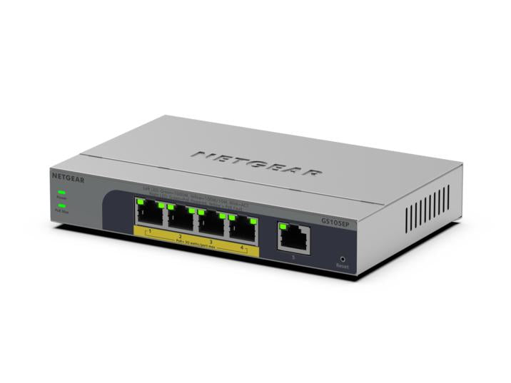 NETGEAR GS105EP Unmanaged Gigabit Ethernet (10/100/1000) Power over Ethernet (PoE) Grey (GS105EP-100EUS)