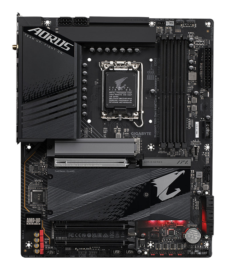 GIGABYTE Z790 AORUS ELITE AX Motherboard - Supports Intel Core 14th CPUs, 16*+2+１ Phases Digital VRM, up to 7600MHz DDR5 (OC), 4xPCIe 4.0 M.2, Wi-Fi 6