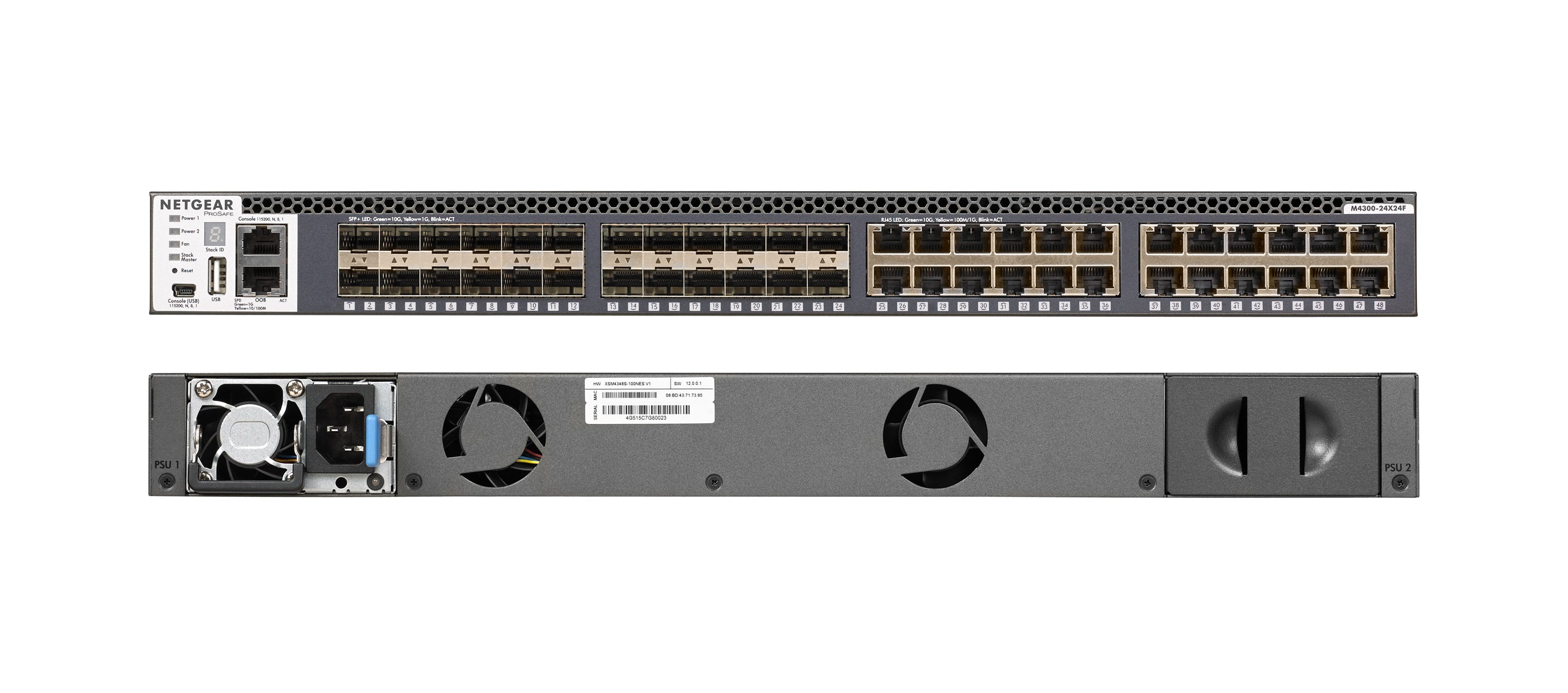 NETGEAR M4300-24X24F/US/EMEA Managed 10G Ethernet (100/1000/10000) 1U Grey (XSM4348S-100NES)