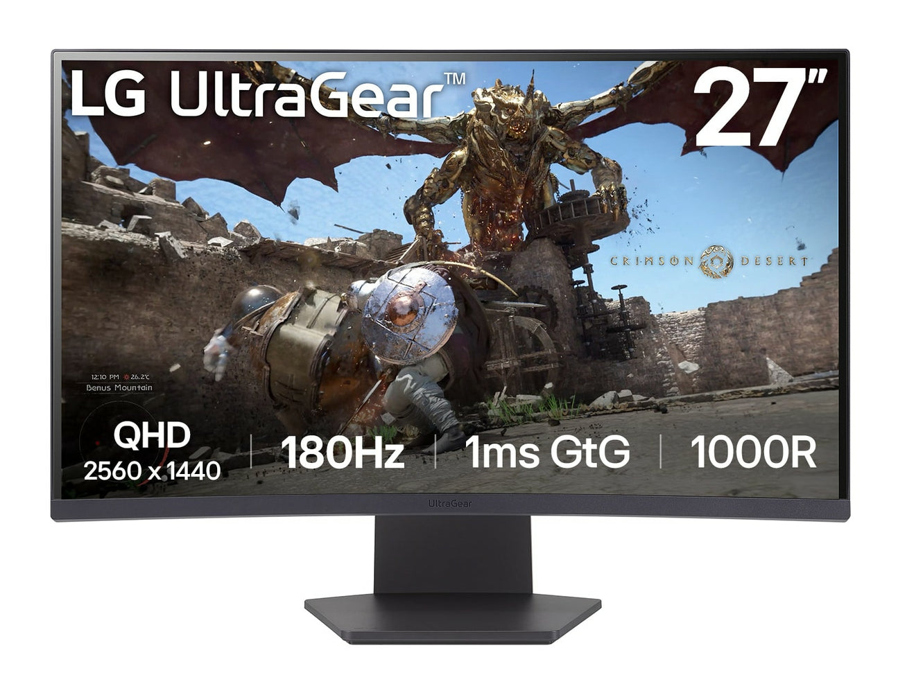 LG 27GS60QC-B computer monitor 68.6 cm (27") 2560 x 1440 pixels Full HD LCD Black (27GS60QC-B.AEUQ)