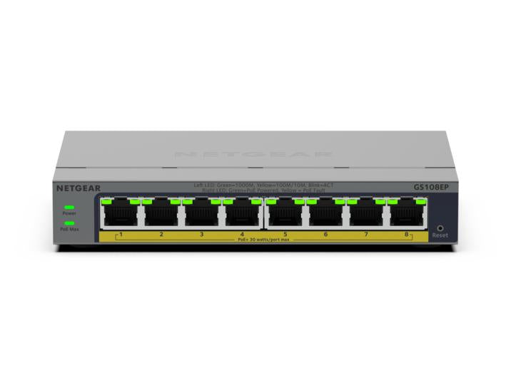 NETGEAR GS108EP Managed L2/L3 Gigabit Ethernet (10/100/1000) Grey (GS108EP-100EUS)