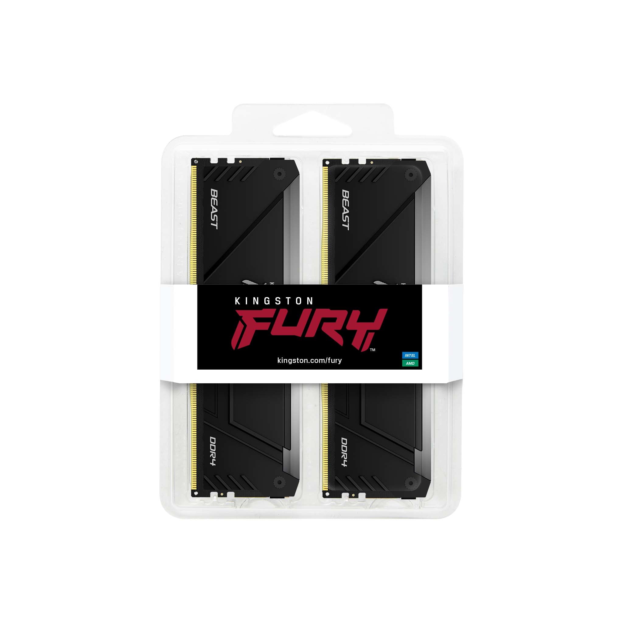 Kingston Technology FURY Beast 32GB 3200MT/s DDR4 CL16 DIMM (Kit of 2) RGB (KF432C16BB2AK2/32)
