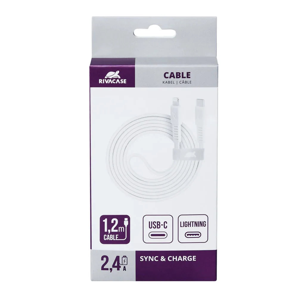 Kabl Type-C na Lightning 1.2m Rivacase PS6007 WT12 (white)