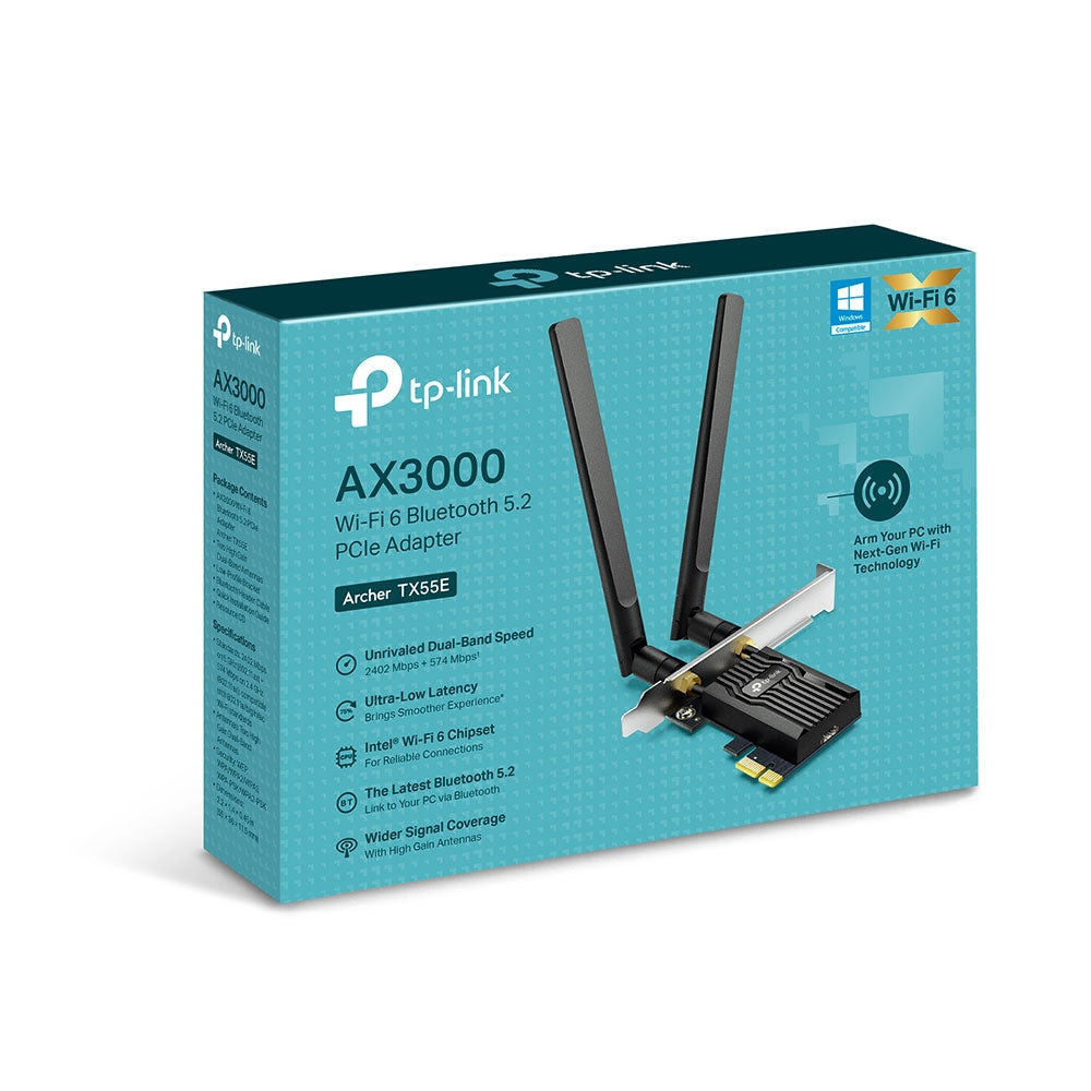 TP-Link Archer AX3000 Wi-Fi 6 Bluetooth 5.2 PCIe Adapter (ARCHER TX55E)