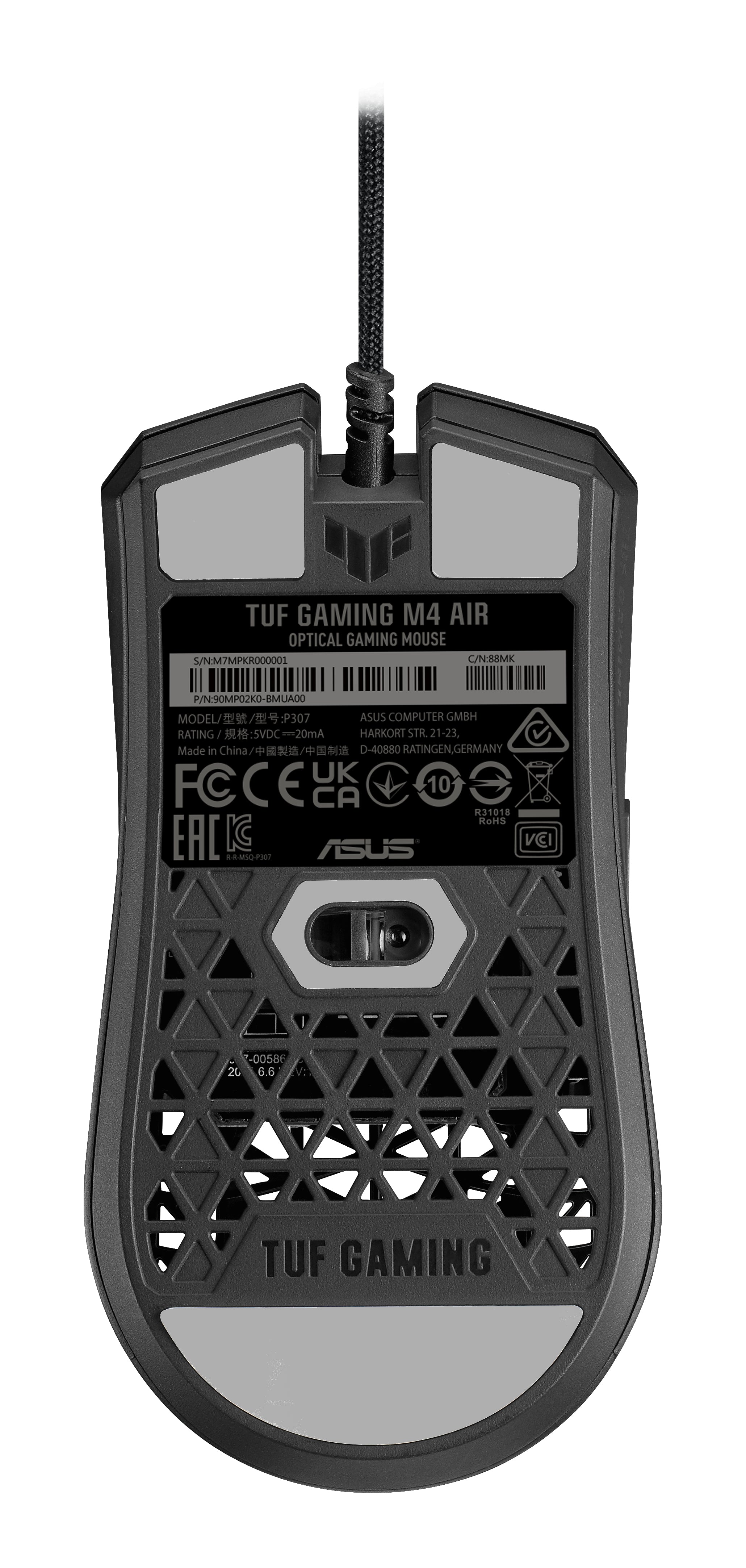 ASUS TUF Gaming M4 Air mouse Ambidextrous USB Type-A Optical 16000 DPI (90MP02K0-BMUA00)