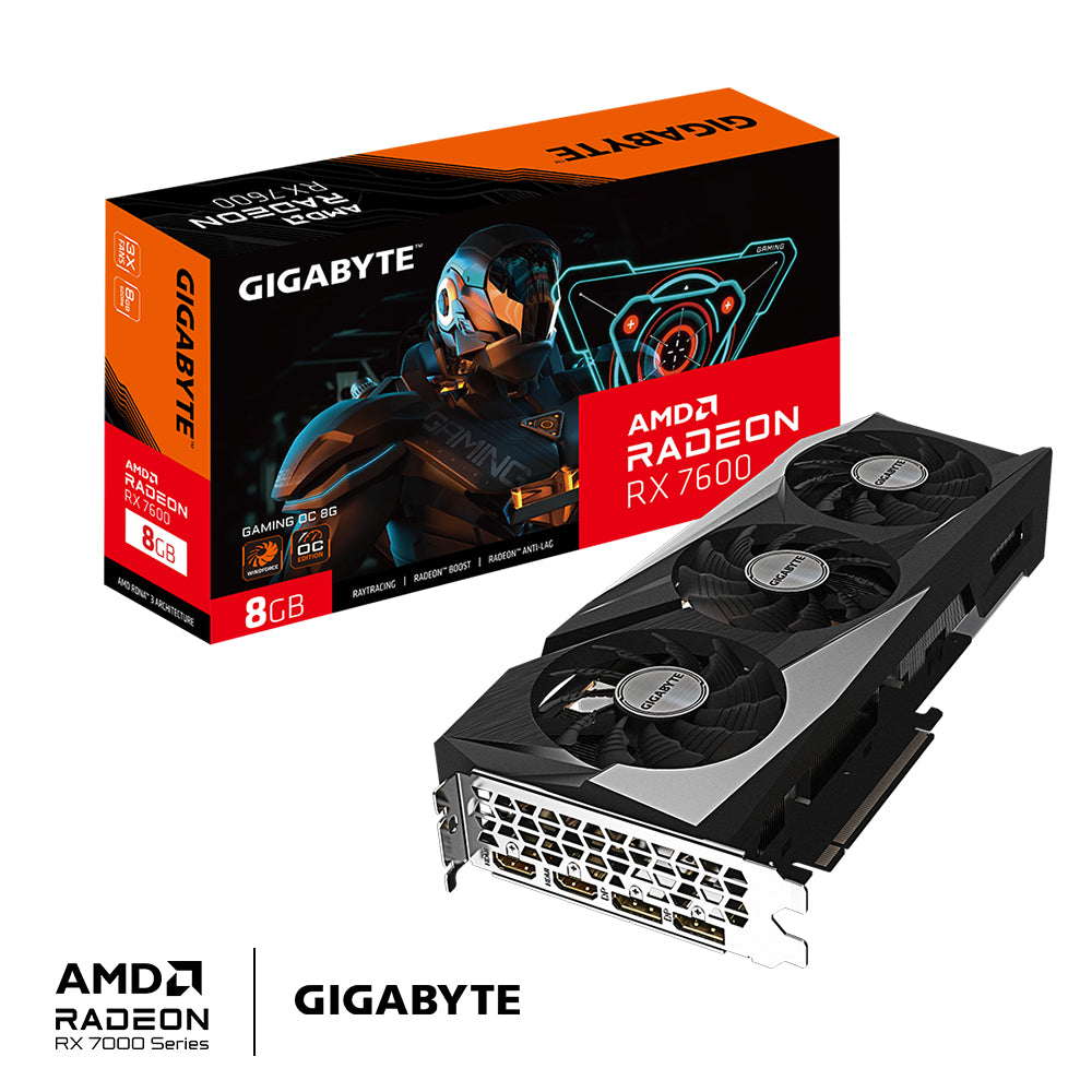 GIGABYTE GAMING Radeon RX 7600 OC 8G AMD 8 GB GDDR6 (GV-R76GAMING OC-8GD)