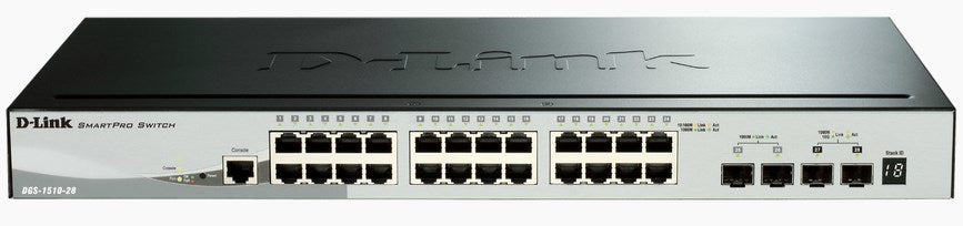 D-Link 28-Port Gigabit Stackable Smart Managed Switch including 4 x 10G SFP+ (DGS-1510-28X)