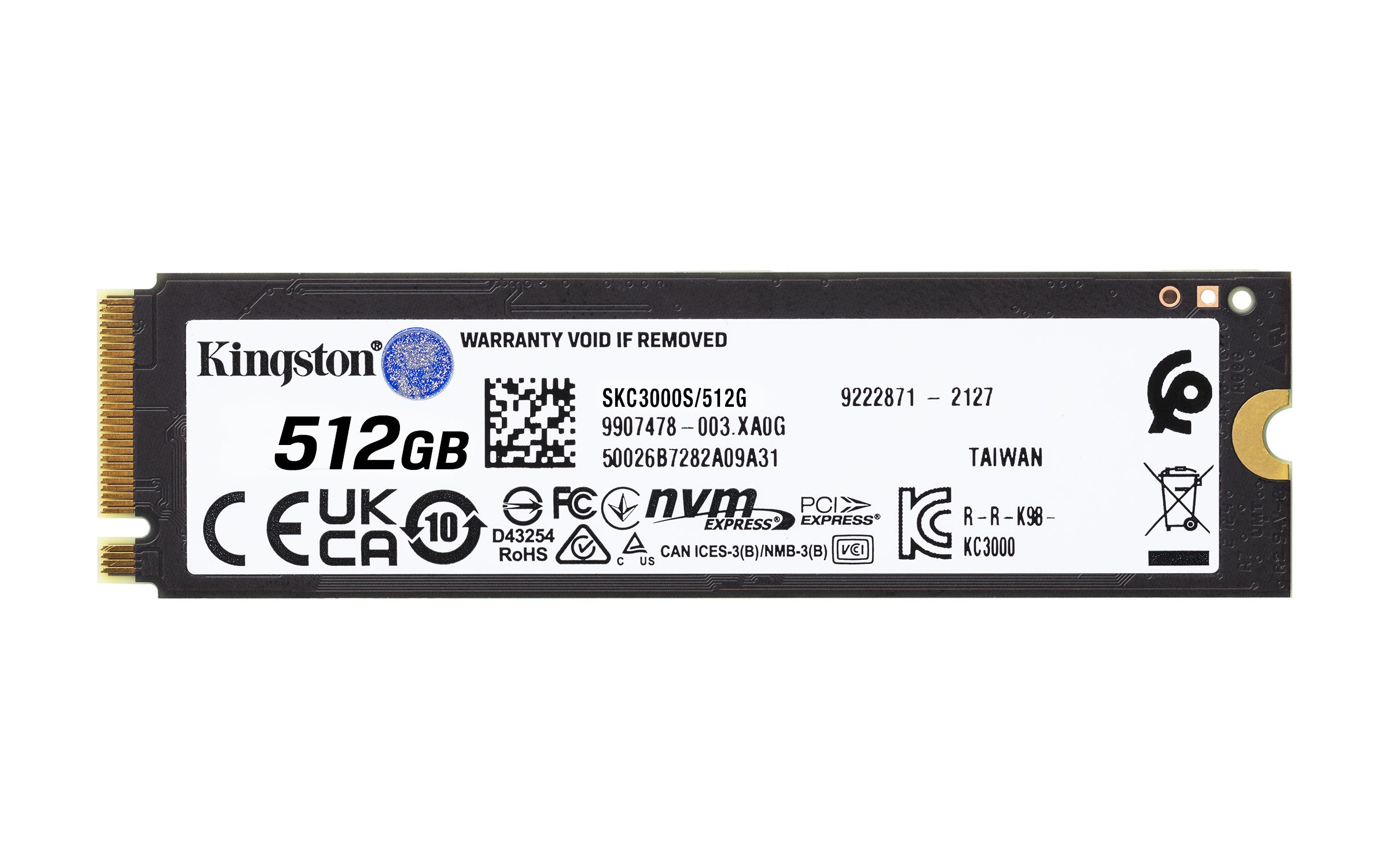 Kingston Technology 512G KC3000 M.2 2280 NVMe SSD (SKC3000S/512G)