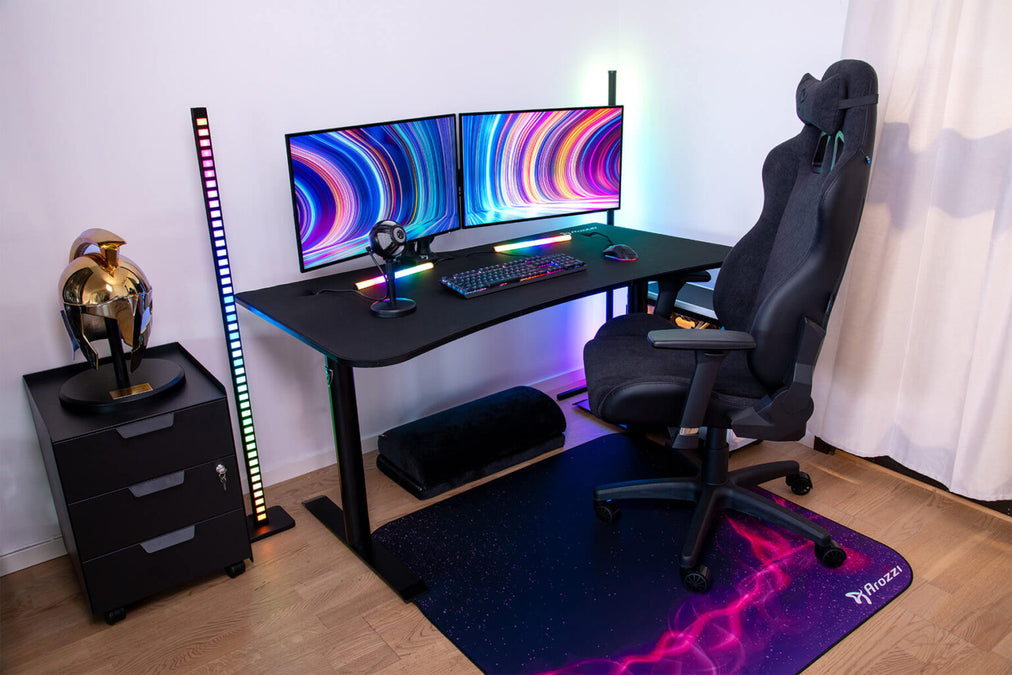 Arozzi Arena Medium Gaming Desk - Pure Black