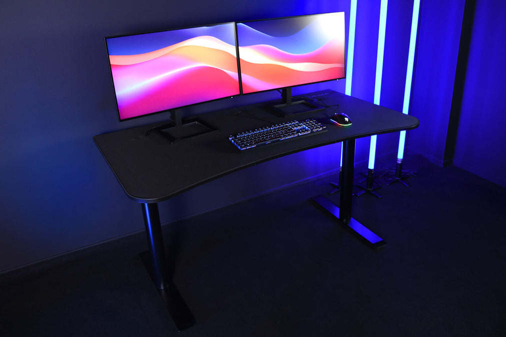 Arozzi Arena Medium Gaming Desk - Pure Black