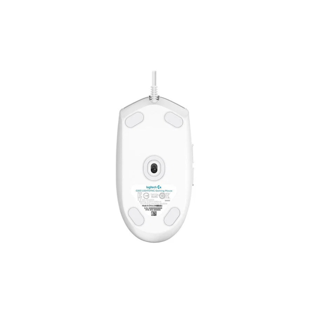 Logitech Mouse G203 Lightsync White