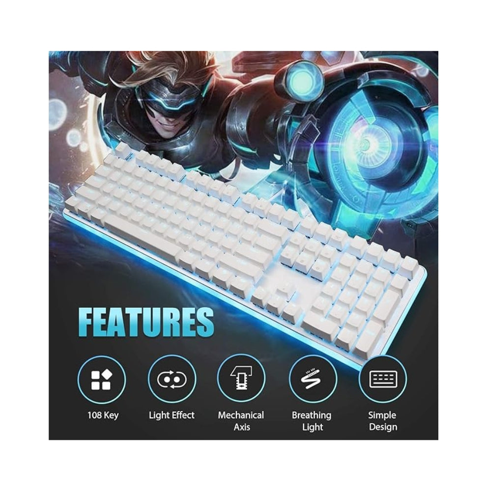 RK ROYAL KLUDGE RK918 RGB gejmerska tastatura sa Rgb underglow rasvetom - Crveni Prekidač Bela