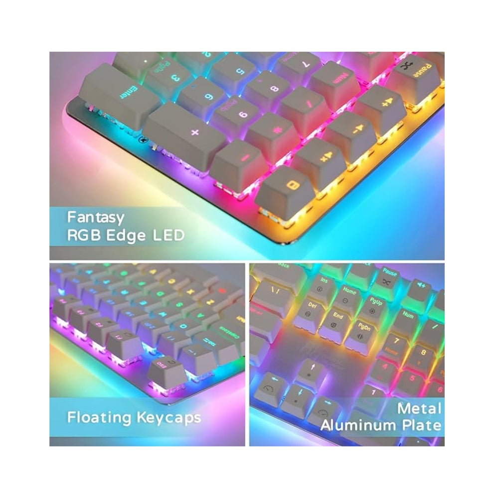 RK ROYAL KLUDGE RK918 RGB gejmerska tastatura sa Rgb underglow rasvetom - Crveni Prekidač Bela