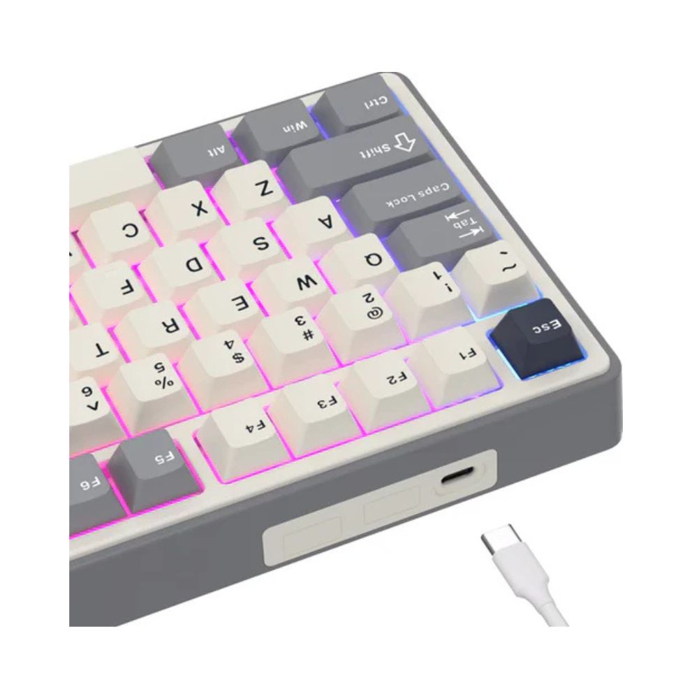 Royal Kludge R87 PRO TKL Žična Gejmerska Tastatura, Boja "Half Grey" - Creamy Prekidač