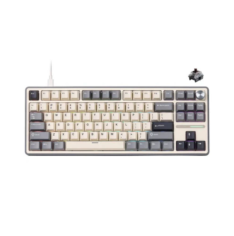 Royal Kludge R87 PRO TKL Žična Gejmerska Tastatura, Boja "Half Grey" - Braon Prekidač