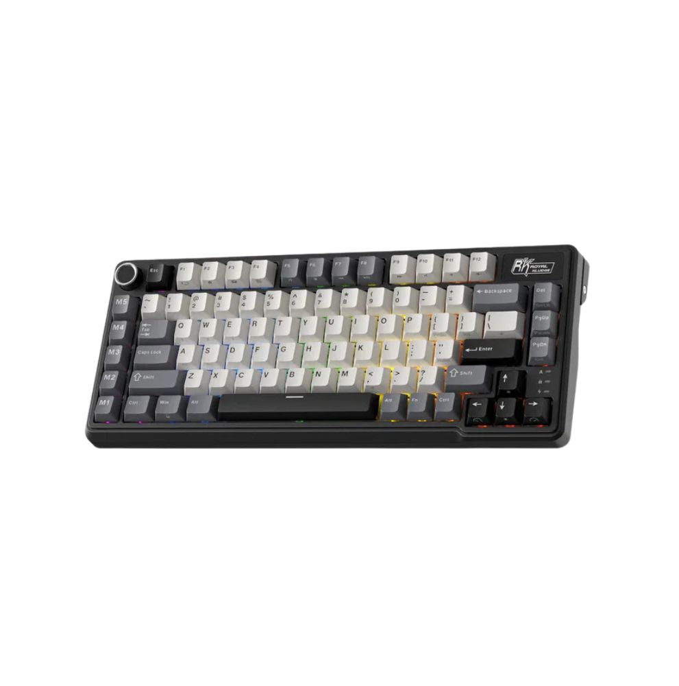 Royal Kludge RK L75 RGB Mehanička Tastatura, Hot-Swap,Boja "Knight Black", Beige Prekidači