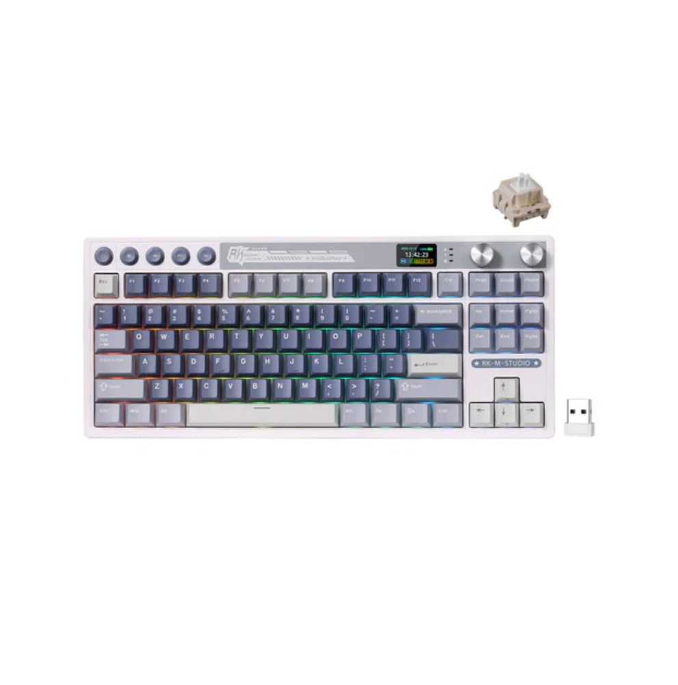 Royal Kludge RK M87 Ocean Blue Tri-Mod RGB Hot-Swappable Mehanička Tastatura Braon Prekidač