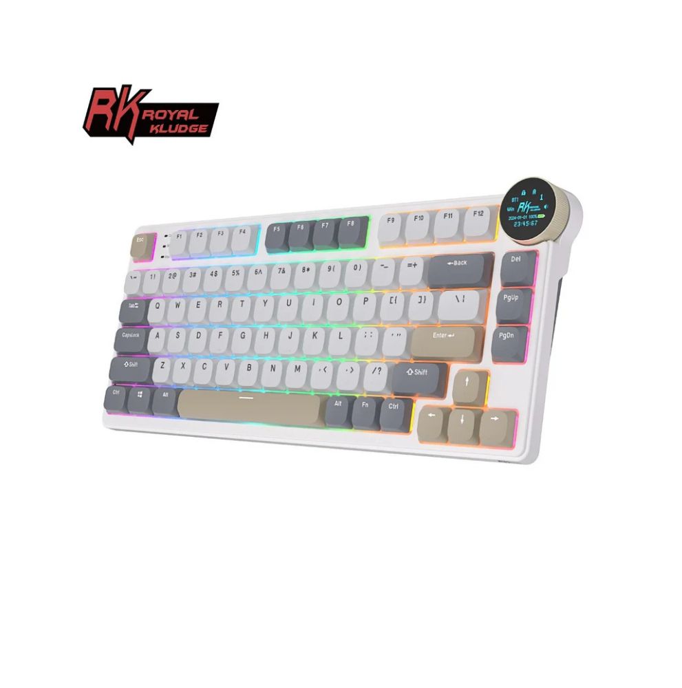 Royal Kludge RK N80 75% RGB Pearly Dawn Bežična Tastatura Hot-swap - Crveni Prekidač