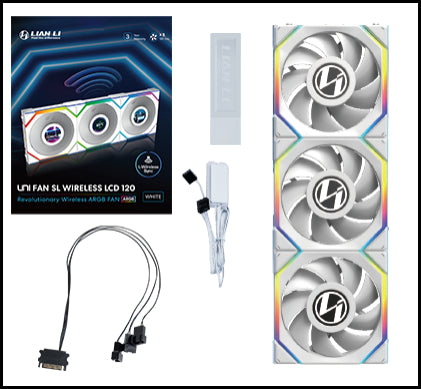 Lian Li UNI FAN SL Wireless LCD 120mm White 3-Pack