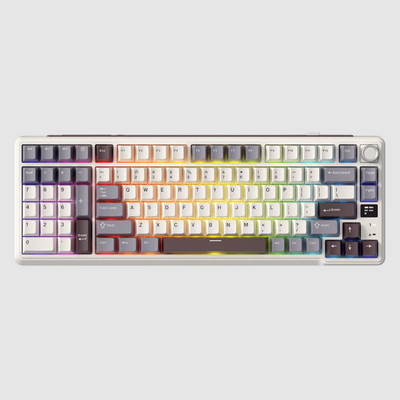 Royal Kludge RK L98 Tri-Mod RGB Hot-Swap Mehanička Tastatura sa Displejom Sandalwood Brown, Cream Prekidač