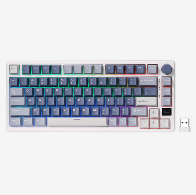 Royal Kludge RK M75 Tri-Mod RGB Hot-Swap Mehanička Tastatura sa Displejom Ocean Blue, Beige Prekidač