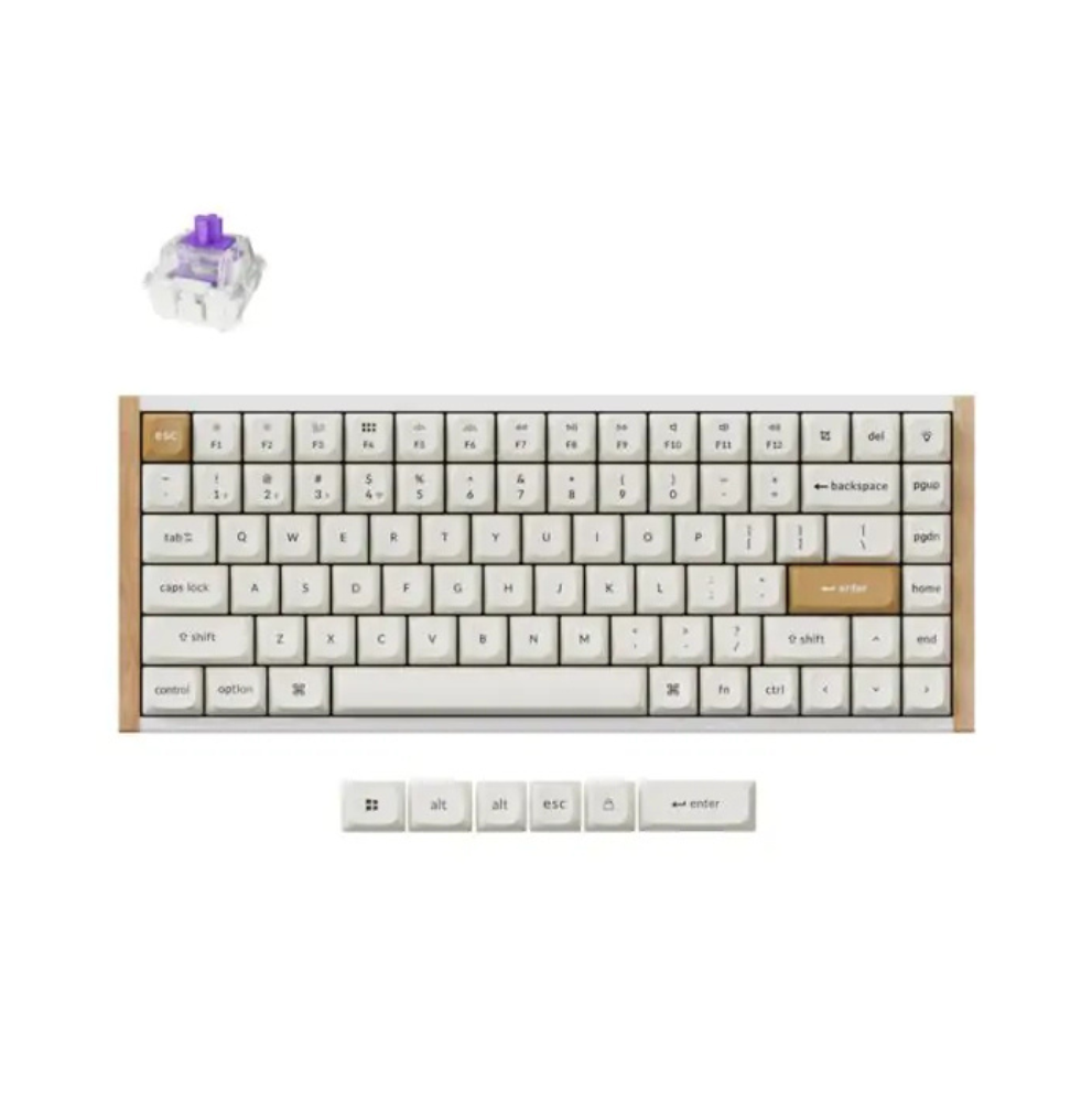 Tastatura Keychron K2H-Q1 75% nebula switch white/wood
