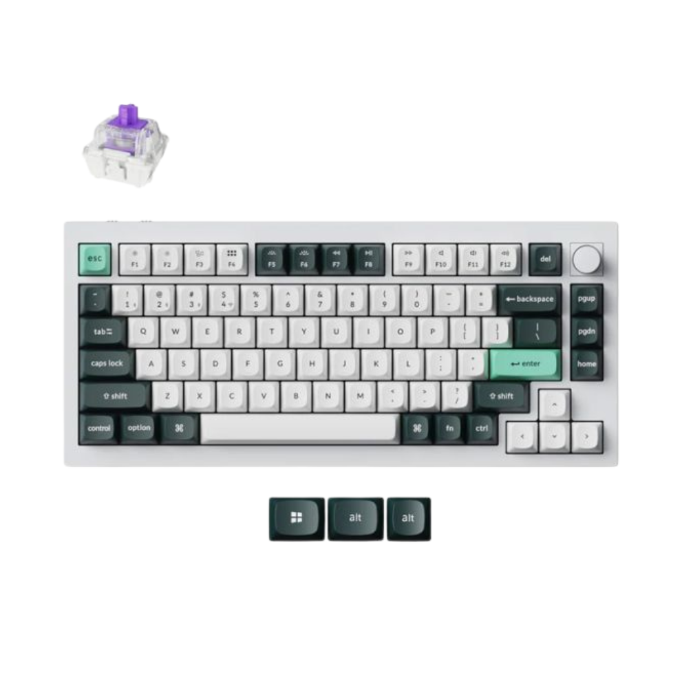 Tastatura Keychron Q1H-P1 Shell White 75% purple switch