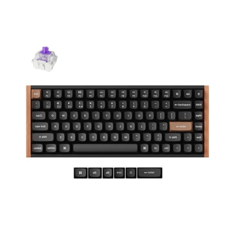 Tastatura Keychron K2H-F1 75% nebula switch black/wood