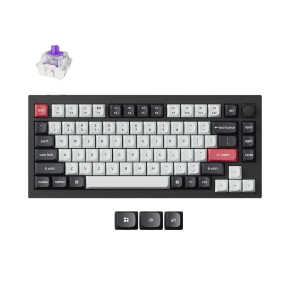 Tastatura Keychron Magnetic Q1H-M1 Carbon Black 75% purple switch