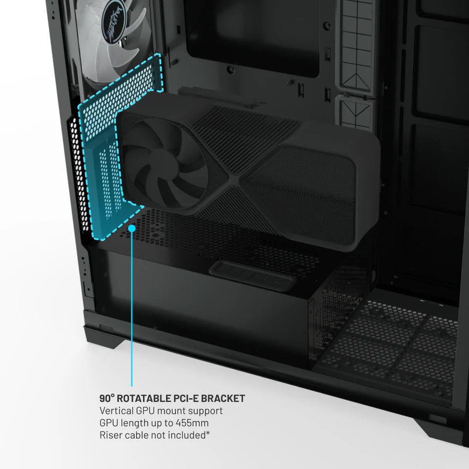 Valkyrie VK-02 Mid Tower ATX PC Case with LCD Screen Black