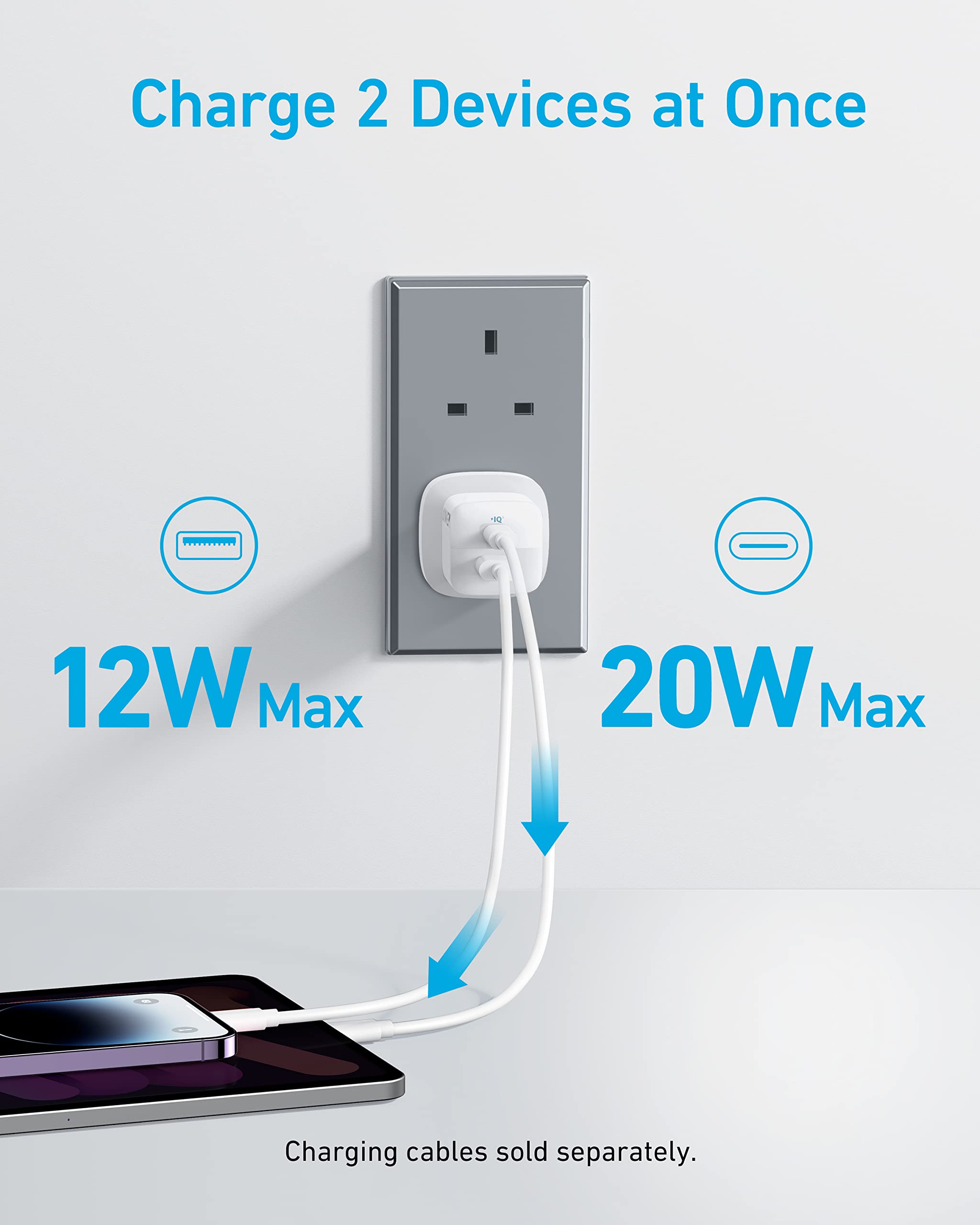 ANKER 323 33W punjač beli